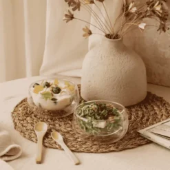 Bols à Double Paroi NUTS Avec Cuillère En Bambou Lot De 2 -Élégance Bar Soldes bols a double paroi nuts avec cuillere en bambou lot de 2 nvs 2