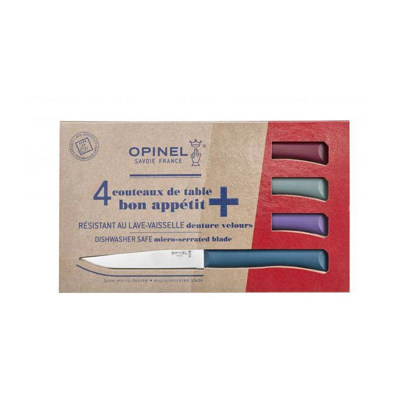 BON APPETIT PLUS Coffret De 4 Couteaux De Table Microdentée Steak OPINEL Glam 4 Couleurs 3 BON APPETIT PLUS Coffret De 4 Couteaux De Table Microdentée Steak OPINEL Glam 4 Couleurs