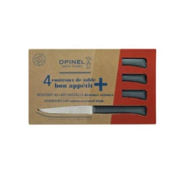 BON APPETIT PLUS Coffret De 4 Couteaux De Table Microdentée Steak OPINEL GRIS -Élégance Bar Soldes bon appetit plus coffret de 4 couteaux de table microdentee steak opinel gris 2