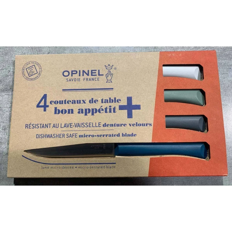 BON APPETIT PLUS Coffret De 4 Couteaux De Table Microdentée Steak OPINEL Tempête 4 BON APPETIT PLUS Coffret De 4 Couteaux De Table Microdentée Steak OPINEL Tempête – Image 2
