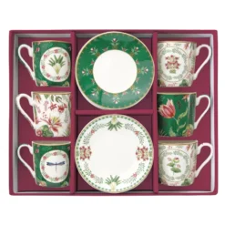 EASY LIFE BOTANIC CHIC Coffret 6 Tasses à Café 10 Cl En Porcelaine -Élégance Bar Soldes botanic chic coffret 6 tasses a cafe 10 cl en porcelaine 5