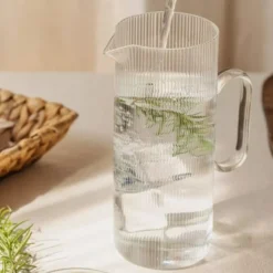 Carafe à Eau En Verre Borosilicate Doré 1.2 L -Élégance Bar Soldes carafe a eau en verre borosilicate dore 1 2 l 2