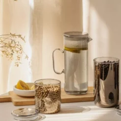 Carafe à Eau En Verre Borosilicate Doré 1.2 L -Élégance Bar Soldes carafe a eau en verre borosilicate dore 1 2 l 4