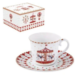 EASY LIFE CHRISTMAS WONDERLAND Coffret Tasse à Thé Porcelaine Décor Noël 200 Ml