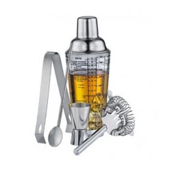 Cilio Coffret Apéritif Shaker Doseur Verre Mélangeur Inox -Élégance Bar Soldes coffret aperitif shaker doseur verre melangeur inox 5
