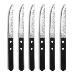 AMEFA Coffret De 6 Couteaux Steak Pizza 2.0 Noir Lame Martelée Et Micro-dentée -Élégance Bar Soldes coffret de 6 couteaux steak pizza 20 noir lame martelee et micro dentee nvs 5