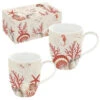 EASY LIFE CORAL REEF Coffret 2 Mugs 35cl En Porcelaine -Élégance Bar Soldes coral reef coffret 2 mugs 35cl en porcelaine p