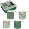EASY LIFE FLORAL FANTAISY Coffret 4 Mugs 30cl En Porcelaine