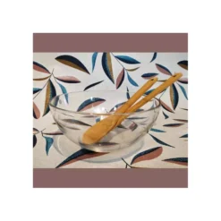 EDITION LIMITEE Coupe Saladier En Verre Et Couvert En Bambou LEONARDO D26 SC