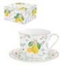 EASY LIFE FLEURS Et CITRONS Coffret Déjeuner 40 Cl En Porcelaine -Élégance Bar Soldes fleurs et citrons coffret dejeuner 40 cl en porcelaine
