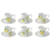 EASY LIFE FLEURS Et CITRONS Coffret Tasse Café Expresso Porcelaine - Les 6 -Élégance Bar Soldes fleurs et citrons coffret tasse cafe expresso porcelaine les 6