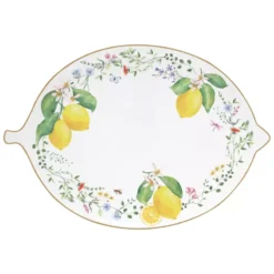 EASY LIFE FLEURS Et CITRONS Plat De Service Ovale En Porcelaine 30X21 Cm -Élégance Bar Soldes fleurs et citrons plat de service ovale en porcelaine 30x21 cm 2