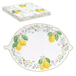 EASY LIFE FLEURS Et CITRONS Plat De Service Ovale En Porcelaine 30X21 Cm -Élégance Bar Soldes fleurs et citrons plat de service ovale en porcelaine 30x21 cm 4