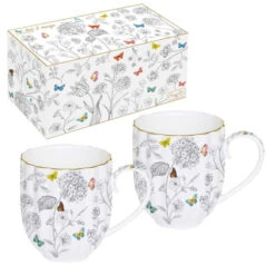 EASY LIFE Fleurs Et Papillons Set De 2 Mug Porcelaine 300 Ml EASYLIFE -Élégance Bar Soldes fleurs et papillons set de 2 mug porcelaine 300 ml easylife p 3