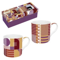 EASY LIFE GEOMETRIC ART Coffret Mug Porcelaine Easylife - Les 2 SC -Élégance Bar Soldes geometric art coffret mug porcelaine easylife les 2 sc p 7