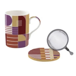 EASY LIFE GEOMETRIC ART Coffret Mug Tisanière Porcelaine 350 Ml EASYLIFE SC -Élégance Bar Soldes geometric art coffret mug tisaniere porcelaine 350 ml easylife sc p 1
