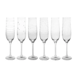 GRAPHIK Flûte 19 Cl En Verre Gravé Les 6 -Élégance Bar Soldes graphik flute 19 cl en verre grave les 6 2