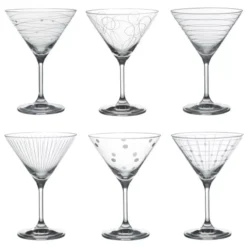 GRAPHIK Verre à Cocktail 29 Cl En Verre Gravé -Élégance Bar Soldes graphik verre a cocktail 29 cl en verre grave 2