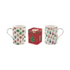 EASY LIFE JINGLE BELLS Coffret Duo De Mugs En Porcelaine Et Boîte à Thé EASYLIFE -Élégance Bar Soldes jingle bells coffret duo de mugs en porcelaine et boite a the easylife