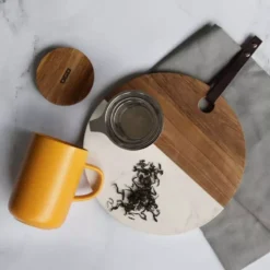 JULIET Infuseur à Thé / Tisanière En Grès Jaune 475 Ml OGO Avec Couvercle Bois -Élégance Bar Soldes juliet infuseur a the tisaniere en gres jaune 475 ml ogo avec couvercle bois p 5