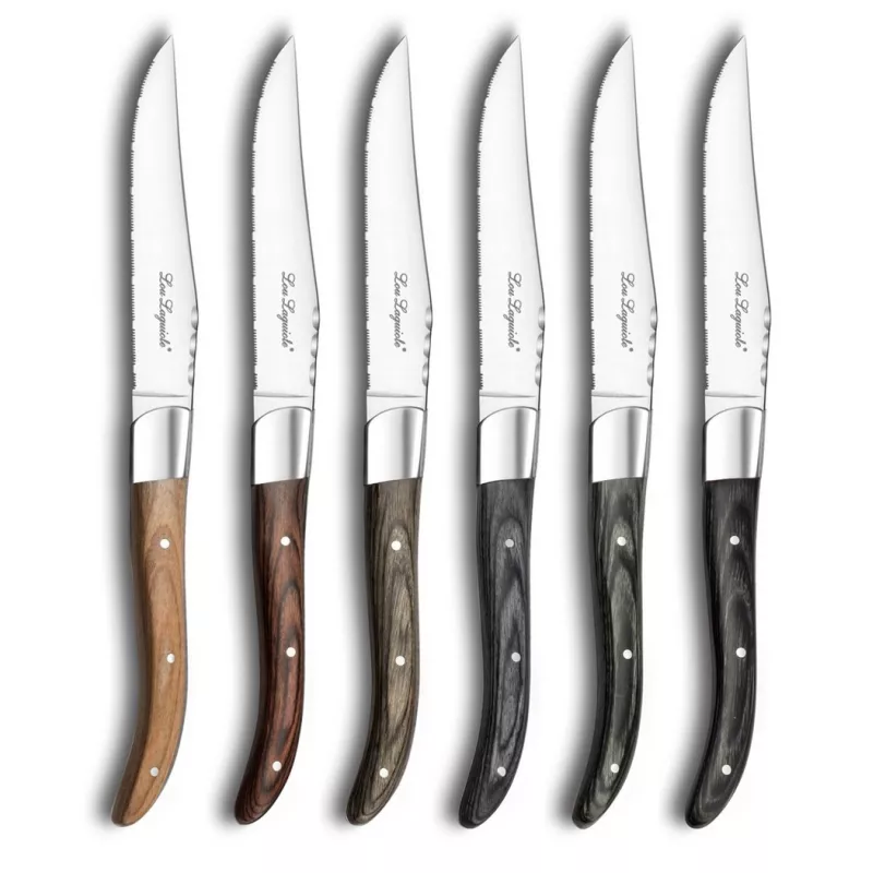 LOUIS Coffret Amefa 6 Couteaux Steak Manche Bois De Pakka Mixés 12 LOUIS Coffret Amefa 6 Couteaux Steak Manche Bois De Pakka Mixés – Image 10