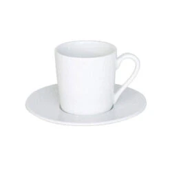 LOUNA Tasse Café Avec Sous-tasse En Porcelaine Blanche - Les 6 TABLE PASSION