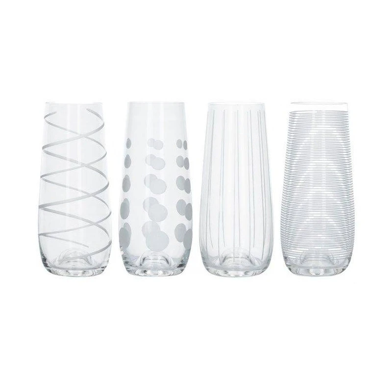 MIKASA Flûtes Sans Pied Gravées Cristal - Les 4 3 MIKASA Flûtes Sans Pied Gravées Cristal - Les 4