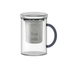 MUG Tasse Tisanière Avec Couvercle En Verre WD Lifestyle 42 Cl Noir