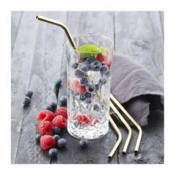 Paille Réutilisable Courbée En Inox - Les 4 Or SC