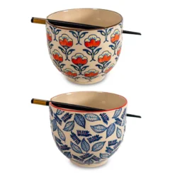 PECHINO LINE Set 2 Bols Ramen 800 Ml Et 2 Jeux Baguettes WD Lifestyle -Élégance Bar Soldes pechino line set 2 bols ramen 800 ml et 2 jeux baguettes wd lifestyle 1