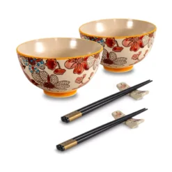 PECHINO LINE Set De 2 Bols Coupelle En Grès D11.5 300 Ml Avec Baguettes Décor Rouge WD Lifestyle 8 PECHINO LINE Set De 2 Bols Coupelle En Grès D11.5 300 Ml Avec Baguettes Décor Rouge WD Lifestyle -Élégance Bar Soldes pechino line set de 2 bols coupelle en gres d115 300 ml avec baguettes decor rouge wd lifestyle 2