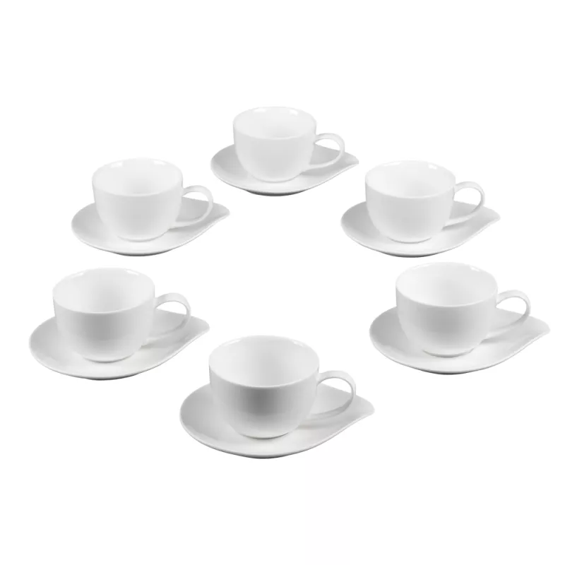 PETALE Tasse Café 10 Cl Avec Sous-tasse En Porcelaine Blanche - Les 6 TABLE PASSION 4 PETALE Tasse Café 10 Cl Avec Sous-tasse En Porcelaine Blanche - Les 6 TABLE PASSION – Image 2