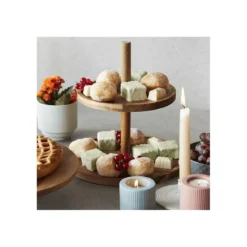 Plat Serviteur Présentoir à Gâteaux Biscuits 2 étages En Bois D´Acacia Point Virgule -Élégance Bar Soldes plat serviteur presentoir a gateaux biscuits 2 etages en bois dacacia point virgule 2