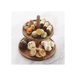 Plat Serviteur Présentoir à Gâteaux Biscuits 2 étages En Bois D´Acacia Point Virgule -Élégance Bar Soldes plat serviteur presentoir a gateaux biscuits 2 etages en bois dacacia point virgule 3