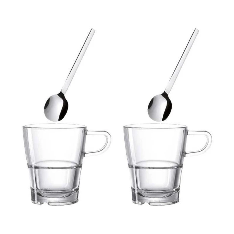 SENSO Tasse à Thé Macchiato En Verre à Anse + Cuillère LEONARDO - Lot De 2 SC 4 SENSO Tasse à Thé Macchiato En Verre à Anse + Cuillère LEONARDO - Lot De 2 SC – Image 2