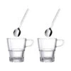 SENSO Tasse à Thé Macchiato En Verre à Anse + Cuillère LEONARDO - Lot De 2 SC -Élégance Bar Soldes senso tasse a the macchiato en verre a anse cuillere leonardo lot de 2