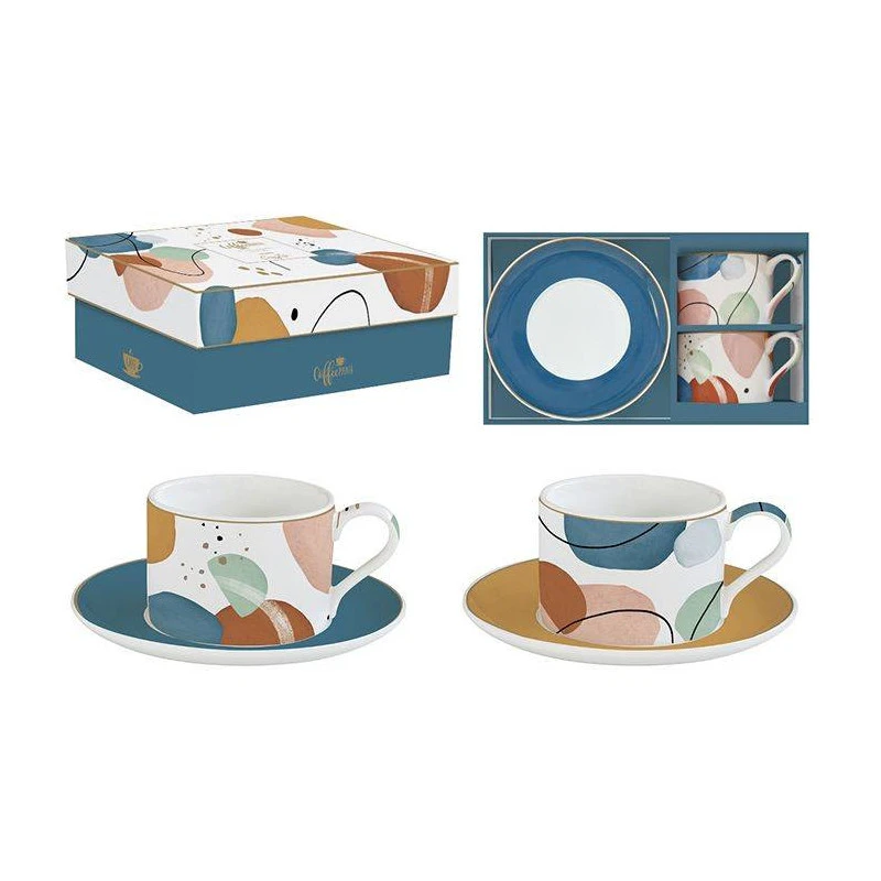 EASY LIFE SHAPES Coffret Duo Paire Tasse à Déjeuner Porcelaine 3 EASY LIFE SHAPES Coffret Duo Paire Tasse à Déjeuner Porcelaine