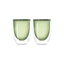 Tasse à Café Thé En Verre Double Paroi 22 Cl WD Lifestyle Vert - Les 2