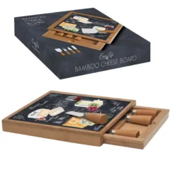 EASY LIFE WORLD OF CHEESE Plateau Fromage 25.5 X 25.5 Cm En Verre Et Bambou Avec Tiroir + 4 Couverts De Service -Élégance Bar Soldes world of cheese plateau fromage 255 x 255 cm en verre et bambou avec tiroir 4 couverts de service p 8
